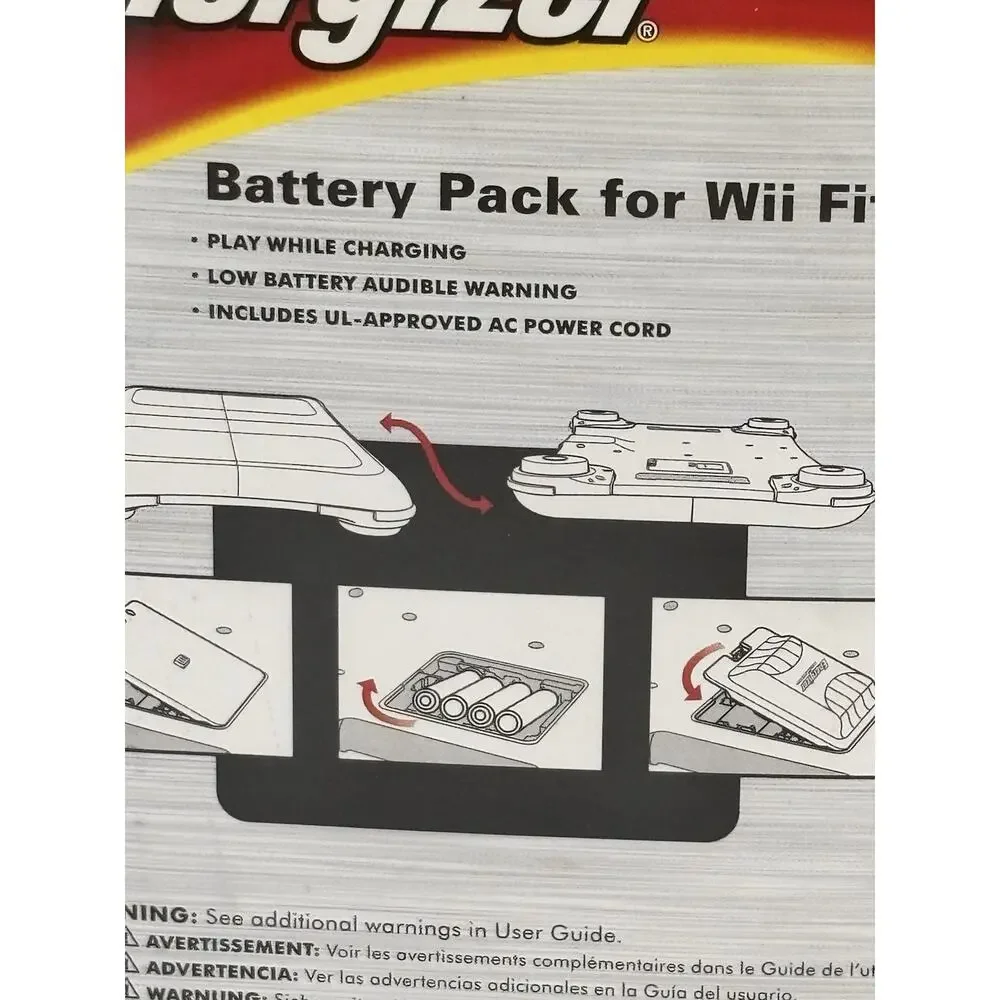 Wii Fit Energizer Power & Play Battery Pack New Open Box